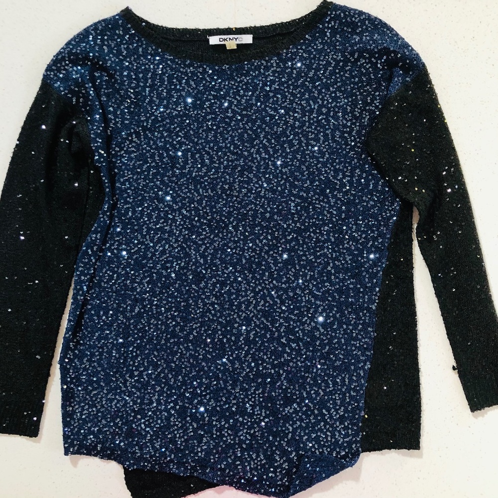 DKNYC sparkly two-tone sweater